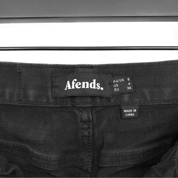 AFENDS High Rise Skinny Jean Washed Black 4 - Picture 6 of 12